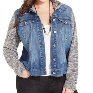 Plus Size Jessica Simpson Removable Hood Denim Jacket Size 3X